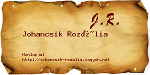 Johancsik Rozália névjegykártya