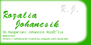 rozalia johancsik business card